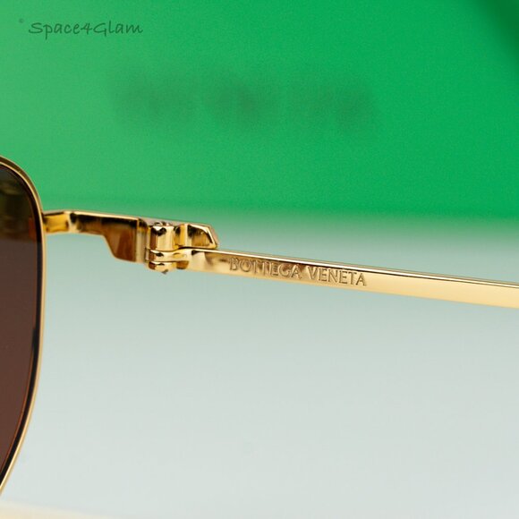 BRAND NEW Bottega Veneta BV1301S 003 Gold Brown Split Panthos Unisex Sunglasses - Picture 6 of 11